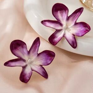 Purple Flower Earrings